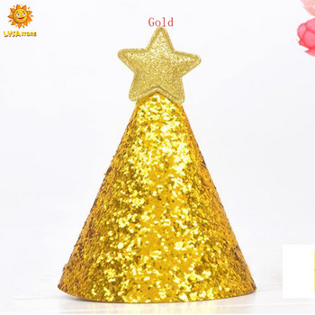 Αδιάβροχο συμπαγές αντιεξώθηση χωρίς παραμόρφωση Γυαλιστερό χρυσό καπέλο γενεθλίων Star Mini DIY Κορεάτικο καπέλο Bright Golden Party Hearheading