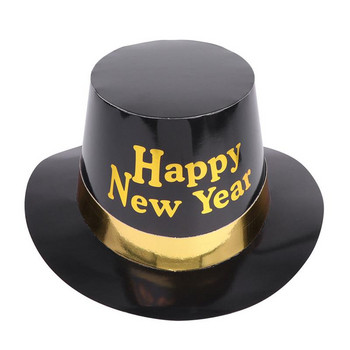 3/6 бр. Честита Нова Година Писмо Tophat Хартиени шапки Творчески декорации за шапки Парти сувенири за косплей шапка Нова година 2023