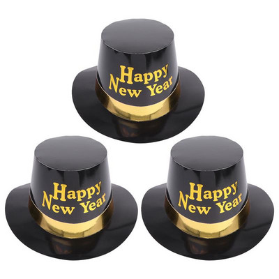 3/6 buc. Scrisoare de An Nou Fericit Pălării de hârtie Tophat Decoratiuni creative pentru toaletă Favoruri de petrecere pentru pălărie Cosplay Anul Nou 2023