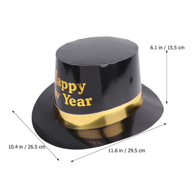 3/6 buc. Scrisoare de An Nou Fericit Pălării de hârtie Tophat Decoratiuni creative pentru toaletă Favoruri de petrecere pentru pălărie Cosplay Anul Nou 2023