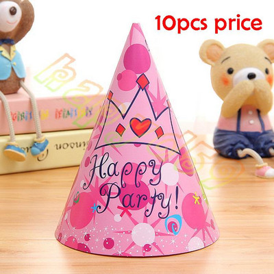 10 tk beebi laps printsessi sünnipäevamüts chlid 1. kaunistus paberkork multikas muster festivali kroon sünnipäevamüts 16 cm