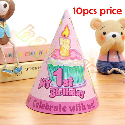 10 tk beebi laps printsessi sünnipäevamüts chlid 1. kaunistus paberkork multikas muster festivali kroon sünnipäevamüts 16 cm