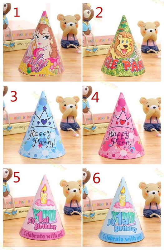 10 tk beebi laps printsessi sünnipäevamüts chlid 1. kaunistus paberkork multikas muster festivali kroon sünnipäevamüts 16 cm