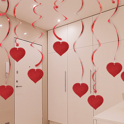 Valentino dienos meilės širdies spiralės girliandos reklamjuostė Linksmos Valentino dienos dekoras namų vestuvių kambariuose reklaminė juosta Nuotaka, kad būtų palankesnė