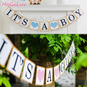 1 komplekt ITS A BOY GIRL Peobänner BEBY SHOWER Dekoratsioon Garland Genderl paljastab 1. sünnipäevapeo kodutarbed