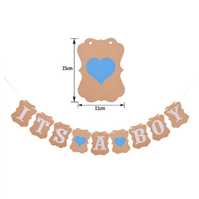 Dječak Djevojčica Banner za tuširanje djeteta To je djevojčica dječak vijenac od strnadice Rustikalni šik party Viseći ukrasi Papirnati rekviziti za fotografije otkrivanja spola