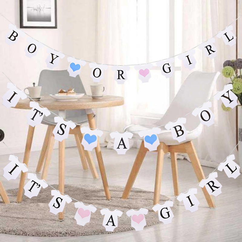 Banner de duș pentru băiat, fetiță, este o fată, pentru băiat, ghirlandă de bunting, rustic și chic, decorare pentru agățat pentru petrecere.