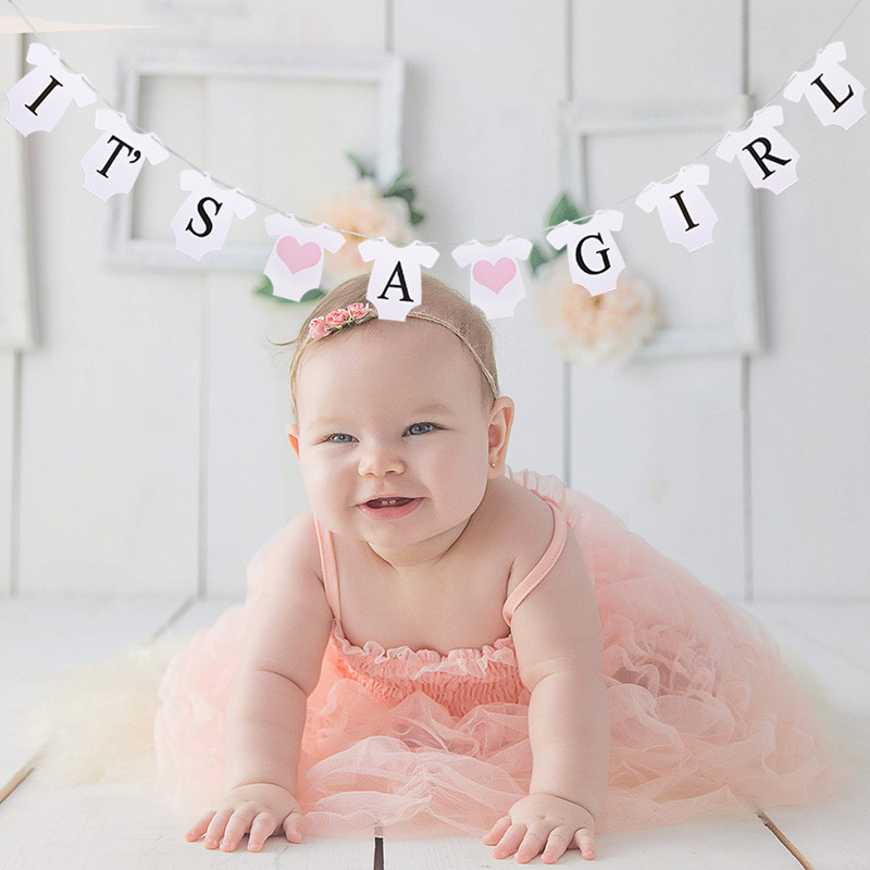 Banner de duș pentru băiat, fetiță, este o fată, pentru băiat, ghirlandă de bunting, rustic și chic, decorare pentru agățat pentru petrecere.