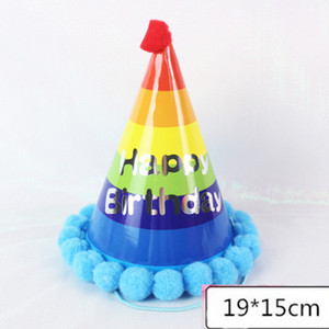 Pălărie pentru petrecere de aniversare pentru copii 10 buc/lot Pălărie cu vârf curcubeu 19*15cm