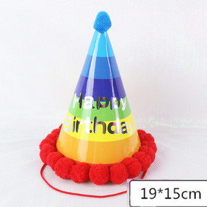 Pălărie pentru petrecere de aniversare pentru copii 10 buc/lot Pălărie cu vârf curcubeu 19*15cm