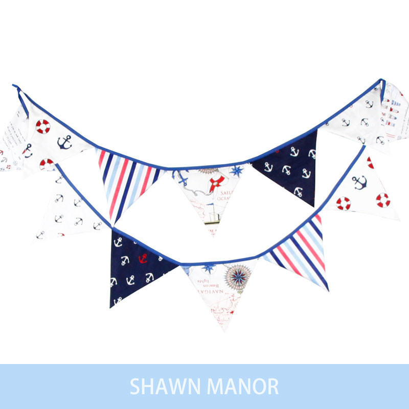 3,3 meetrit/12 vimplit meremehe logoga puuvillane kangas Lipp Sünnipäevapeo kaunistus Bänner Kimp lastele