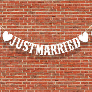 Just Married White Banner Ρουστίκ Γιρλάντα Διακόσμηση Τραπεζιού Γάμου Vintage Εκδηλώσεις Προμήθειες Mrs Car Decor