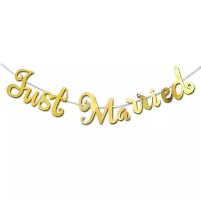 Just Married White Banner Ρουστίκ Γιρλάντα Διακόσμηση Τραπεζιού Γάμου Vintage Εκδηλώσεις Προμήθειες Mrs Car Decor