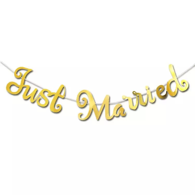 Just Married White Banner Ρουστίκ Γιρλάντα Διακόσμηση Τραπεζιού Γάμου Vintage Εκδηλώσεις Προμήθειες Mrs Car Decor