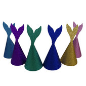 2 buc. Pălărie cu coadă de sirenă Pălărie de zi de naștere Pălărie de hârtie prințesă pentru fetiță Pulbere de aur pentru nuntă, decorațiuni pentru petrecerea de naștere, recuzită, pălării de petrecere