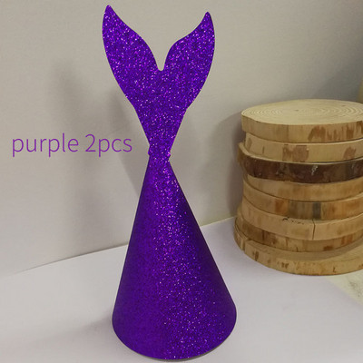 2 buc. Pălărie cu coadă de sirenă Pălărie de zi de naștere Pălărie de hârtie prințesă pentru fetiță Pulbere de aur pentru nuntă, decorațiuni pentru petrecerea de naștere, recuzită, pălării de petrecere