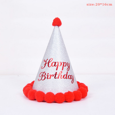 Pălărie de aniversare cu minge de pluș 5 stiluri de culoare Decor de petrecere de 1-a aniversare Tema de ziua de naștere Accesorii pentru petreceri decor Baby Shower