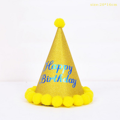 Pălărie de aniversare cu minge de pluș 5 stiluri de culoare Decor de petrecere de 1-a aniversare Tema de ziua de naștere Accesorii pentru petreceri decor Baby Shower