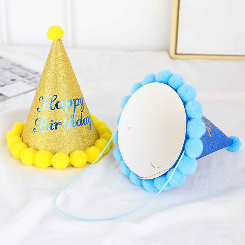 Pălărie de aniversare cu minge de pluș 5 stiluri de culoare Decor de petrecere de 1-a aniversare Tema de ziua de naștere Accesorii pentru petreceri decor Baby Shower