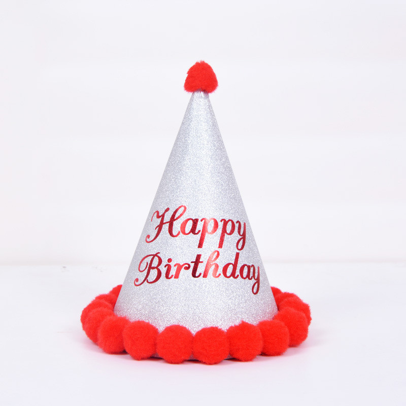 Pălărie de aniversare cu minge de pluș 5 stiluri de culoare Decor de petrecere de 1-a aniversare Tema de ziua de naștere Accesorii pentru petreceri decor Baby Shower