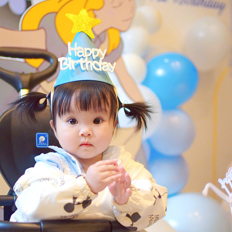 ins Παιδικό κίτρινο λουλούδι καπέλο γενεθλίων Little Daisy Party Καπέλο Baby Shower Καπέλα Λευκό Χρόνια Πολλά Smile Headband
