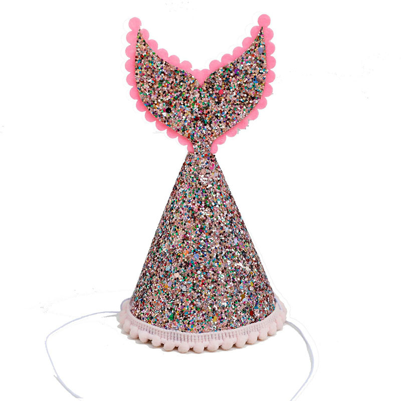 1 tk Baby Shower sädelev sünnipäevamüts Peapael Roosa sinine Teema Merineitsi peakatted Juuksepael Ristimise sünnipäevakingitus