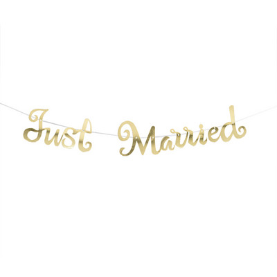 Χρυσό ασημί Χρόνια πολλά πανό Just Married Garland for Wedding Party Κρεμαστά κουκούτσια ONE Kid Birthday Baby Shower Flag διακόσμηση