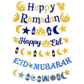 Banner steag Eid Mubarak Decor pentru Ramadan pentru acasă Decor de petrecere islamică musulmană 2023 Ramadan Kareem Eid Al Adha Cadouri DIY