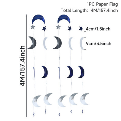 Banner steag Eid Mubarak Decor pentru Ramadan pentru acasă Decor de petrecere islamică musulmană 2023 Ramadan Kareem Eid Al Adha Cadouri DIY