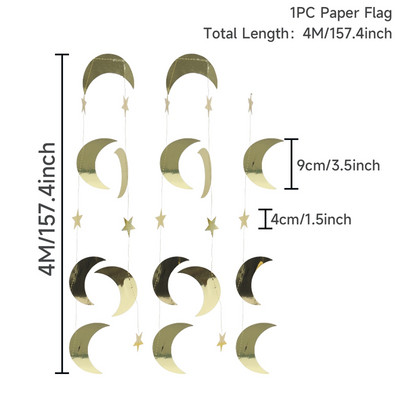 Banner steag Eid Mubarak Decor pentru Ramadan pentru acasă Decor de petrecere islamică musulmană 2023 Ramadan Kareem Eid Al Adha Cadouri DIY