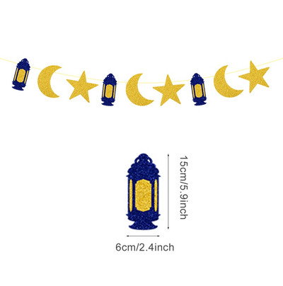 Banner steag Eid Mubarak Decor pentru Ramadan pentru acasă Decor de petrecere islamică musulmană 2023 Ramadan Kareem Eid Al Adha Cadouri DIY