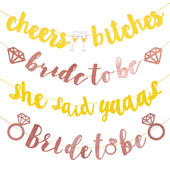 Decorat nunta Mireasa va fi Decorat pentru petrecere burlacilor Banner cu sclipici Accesorii pentru decorare pentru dus de nunta