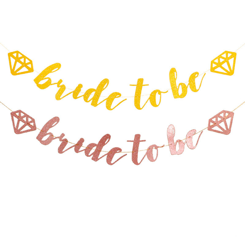 Decorat nunta Mireasa va fi Decorat pentru petrecere burlacilor Banner cu sclipici Accesorii pentru decorare pentru dus de nunta