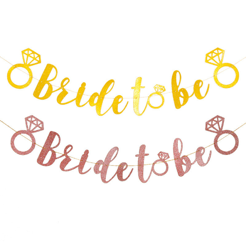 Decorat nunta Mireasa va fi Decorat pentru petrecere burlacilor Banner cu sclipici Accesorii pentru decorare pentru dus de nunta