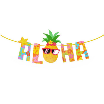 2021 Χαβάης Aloha Party Decorations Large Gold Glittery Aloha Banner For Luau Party Favors Supplies Τεχνητά φύλλα φοίνικα