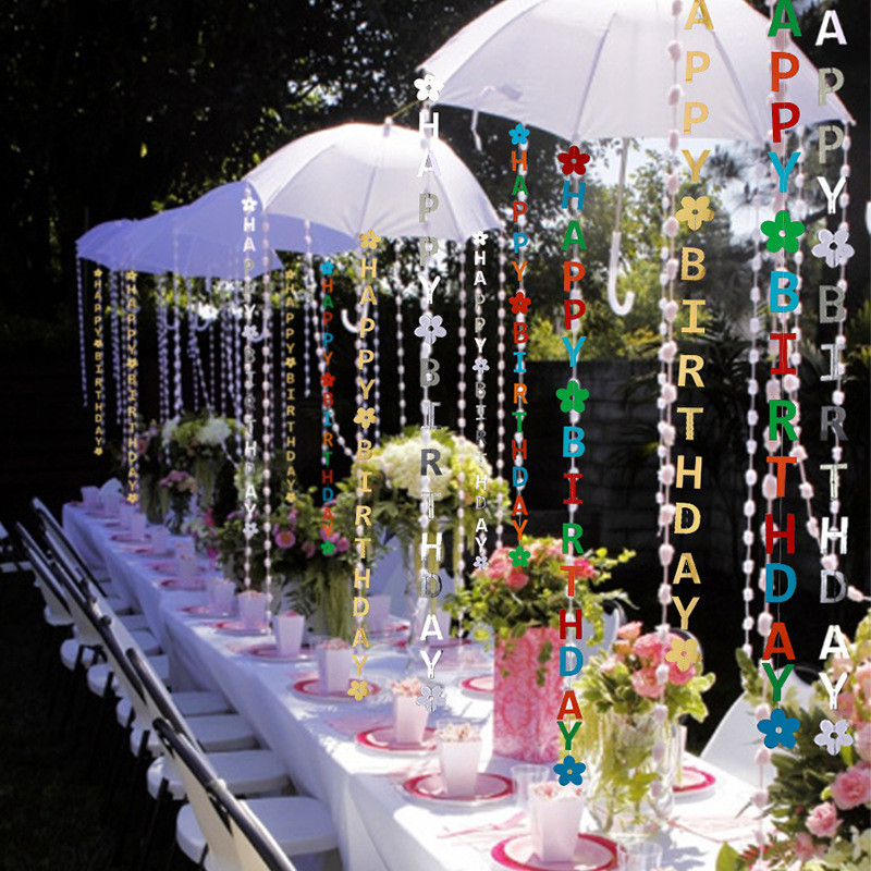 Happy Birthday Κάθετες γιρλάντες Πανό για αγόρι κορίτσι Παιδιά Ενήλικες Baby Shower 1st Birthday Party Decoration Bunting Supplies 1,8m