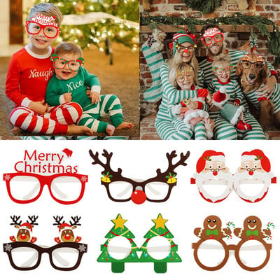 9 τμχ Χαρτί Χαρούμενα Χριστούγεννα Γυαλιά Φωτογραφικό Περίπτερο Στήριγμα Santa Snowman Πλαίσιο Γυαλιά Χριστουγεννιάτικα παιδικά δώρα Χριστουγεννιάτικα στολίδια Πρωτοχρονιά