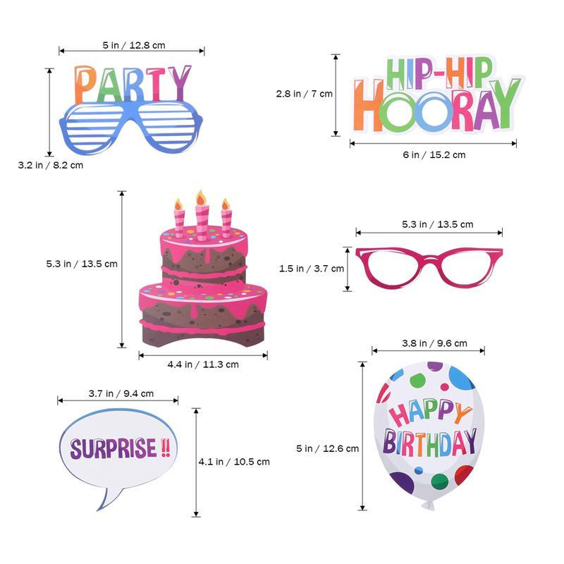 22 buc. Recuzită pentru cabina foto La mulți ani decor amuzant pentru aniversarea, decorațiuni pentru petrecerea de aniversare. Recuzită pentru cabina foto