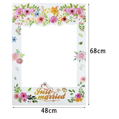Accesorii pentru camă foto de nuntă, florală, albă, abia căsătorit/ziua nunții, recuzită pentru cabină foto, pentru decorare bricolaj pentru nuntă, petrecere a burlacilor
