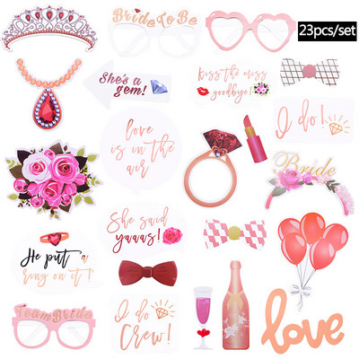 Accesorii pentru camă foto de nuntă, florală, albă, abia căsătorit/ziua nunții, recuzită pentru cabină foto, pentru decorare bricolaj pentru nuntă, petrecere a burlacilor