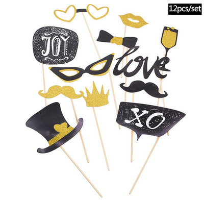 Accesorii pentru camă foto de nuntă, florală, albă, abia căsătorit/ziua nunții, recuzită pentru cabină foto, pentru decorare bricolaj pentru nuntă, petrecere a burlacilor