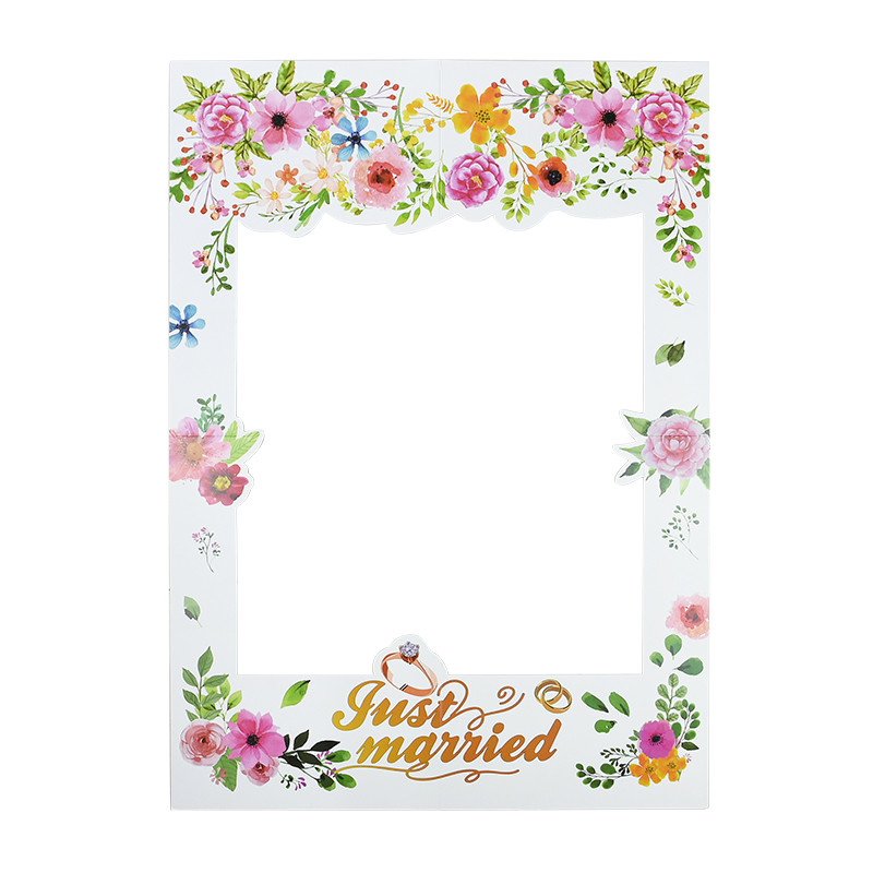 Accesorii pentru camă foto de nuntă, florală, albă, abia căsătorit/ziua nunții, recuzită pentru cabină foto, pentru decorare bricolaj pentru nuntă, petrecere a burlacilor