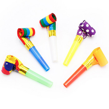 20/40 БР. Цветни ивици Парти вентилатор Blowout Horn Whistle Noise Maker за деца Консумативи за рожден ден Pinata подарък