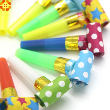 Noicemaker! 20PCS Цветни издухвания Свирки На точки Whistle Blowing Dragon Детски сувенири за рожден ден Декоративни консумативи Подаръци