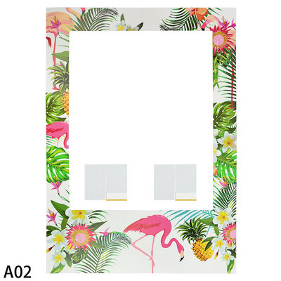 Decorare pentru petreceri din Hawaii, cadru flamingo, cabină foto, cabină foto, ananas, decorație tropicală, accesorii foto pentru fundal pentru petrecere.