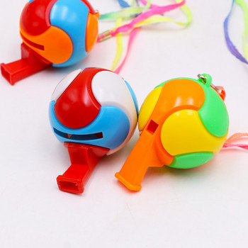 5Pcs Детска футболна цветна пластмасова свирка Подарък за детски рожден ден Cheer Noise Maker Играчки Парти сувенири Забавен реквизит Рефери Говорител