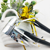 10 vnt/stal. Maži plastikiniai švilpuko popieriniai drakono žaislai Juokingi auksiniai sidabriniai gimtadienio vakarėlio vestuvių dekoravimo reikmenys vaikams