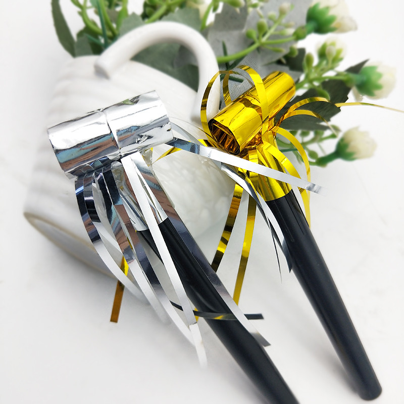 10 vnt/stal. Maži plastikiniai švilpuko popieriniai drakono žaislai Juokingi auksiniai sidabriniai gimtadienio vakarėlio vestuvių dekoravimo reikmenys vaikams