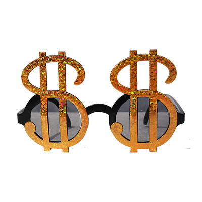 Χρυσό Ασημένιο Δολάριο Πινακίδα Γυαλιά Photobooth Διακόσμηση γενεθλίων Φωτογραφία για πάρτι γενεθλίων Διακοσμητικά γυαλιά πάρτι