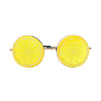 Δημιουργικά γυαλιά σε σχήμα λεμονιού Παραλία Γάμου Φωτογραφία Γυαλιά Γυαλιά DIY Photo Booth Funny Metal Glasses Props Decor